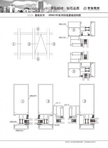 GRMQ180系列明框幕墻結(jié)構(gòu)圖